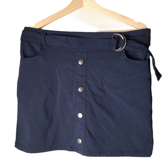 Briggs Petite womens blue A-line mini skort - Picture 3 of 7